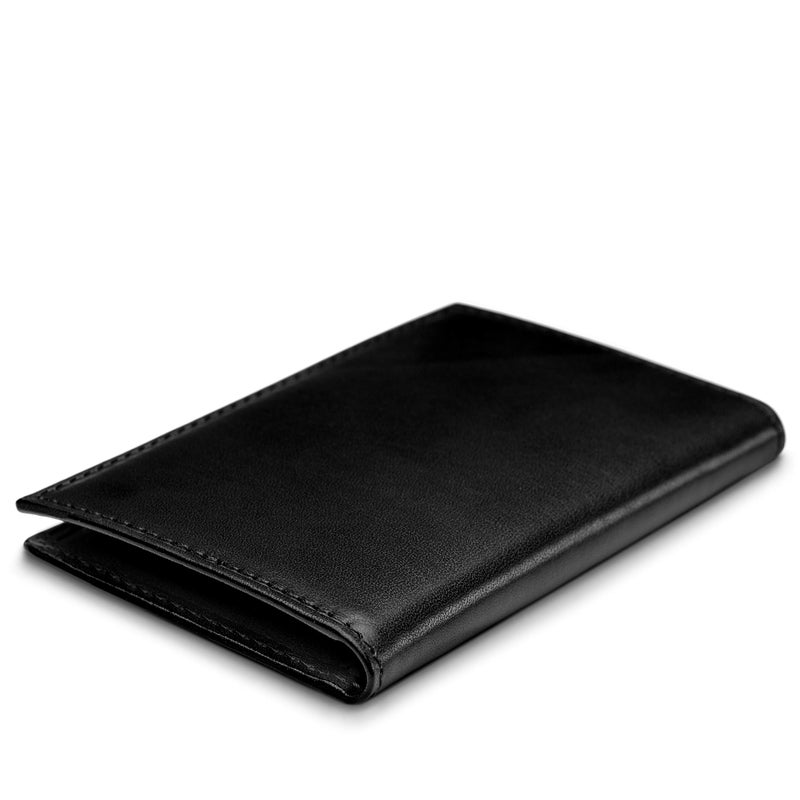 Bosca Men's Leather Card Holder Wallet â€“ Italian Full Grain Vegetable Tanned Credit Card Case â€“ 6 Card Slots, 2 Receipt Wells â€“ Classic Glossy Finish â€“ Gift-Ready Packaging - Black - Image 3